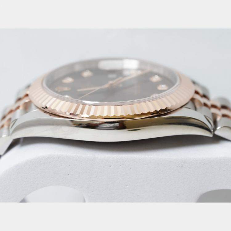 Pre Owned Rolex Datejust 126331-0004 Automatic Chocolate Diamond 18K Rose Gold Stainless Steel Men’s Wristwatch 41 mm