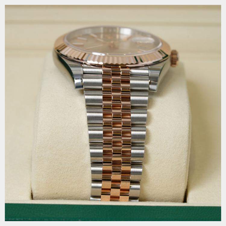 Pre Owned Rolex Datejust 126331-0010 Automatic Sundust 18K Rose Gold Stainless Steel Men’s Wristwatch 41 mm