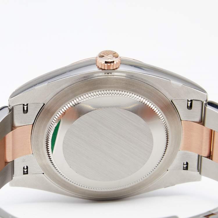 Pre Owned Rolex Slate 18k Everose Stainless Steel Datejust 126331 Men's Wristwatch 41 mm 