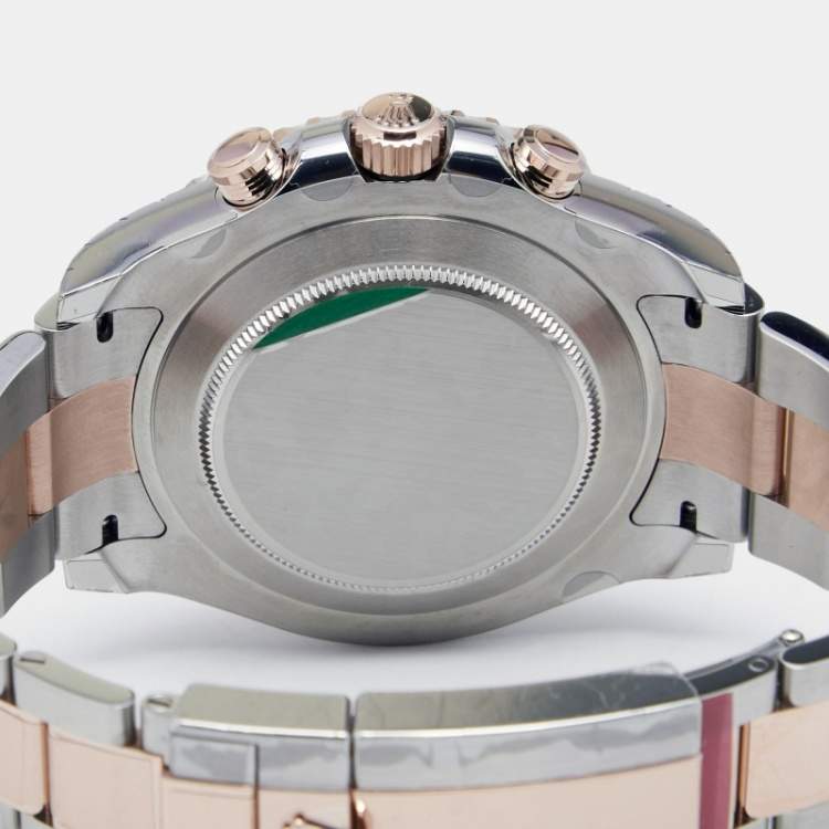 Pre Owned Rolex White 18K Everose Gold Oystersteel Cerachrom Yacht-Master II M116681-0002 Men's Wristwatch 44 mm