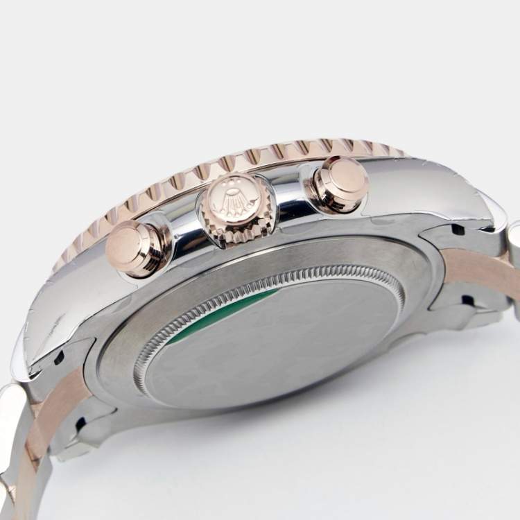 Pre Owned Rolex White 18K Everose Gold Oystersteel Cerachrom Yacht-Master II M116681-0002 Men's Wristwatch 44 mm