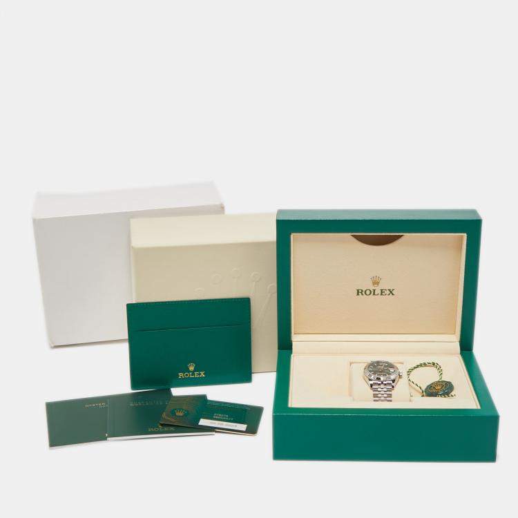 Pre Owned Rolex Mint green Oystersteel and White Gold Datejust 31 M278274-0018 Men's Wristwatch 31 mm 