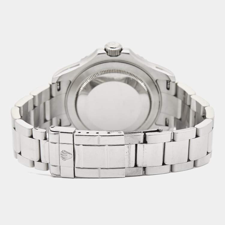 مملوكة مسبقًا Rolex Silver Platinum Stainless Steel Yacht-Master 16622 Men's Wristwatch 40 mm