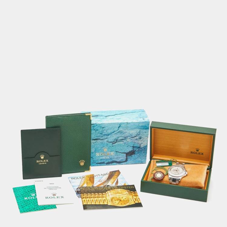 مملوكة مسبقًا Rolex Silver Platinum Stainless Steel Yacht-Master 16622 Men's Wristwatch 40 mm