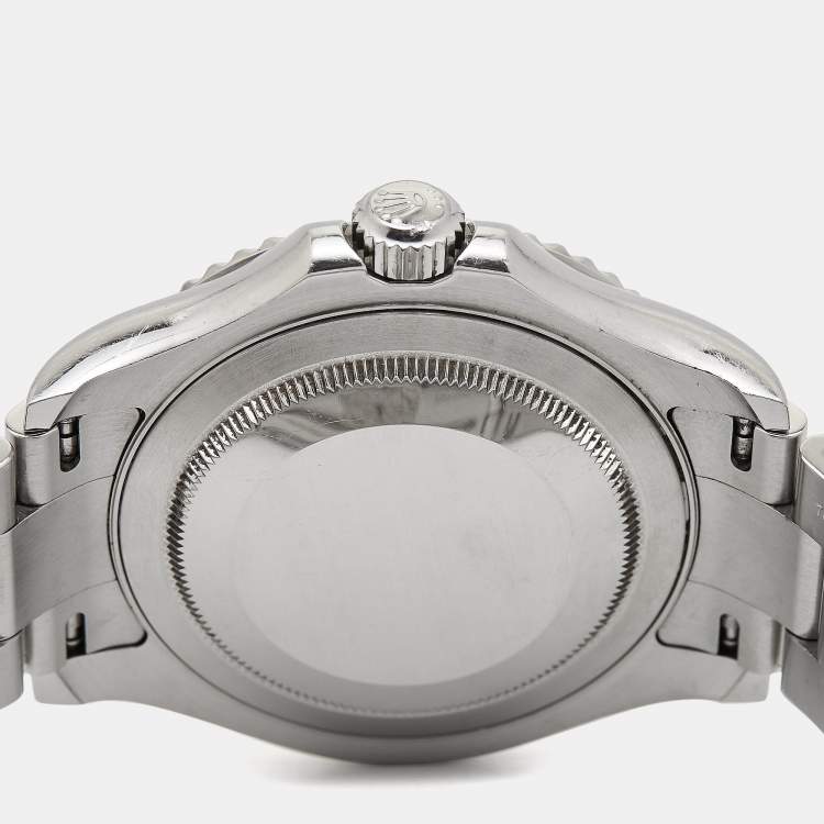 مملوكة مسبقًا Rolex Silver Platinum Stainless Steel Yacht-Master 16622 Men's Wristwatch 40 mm