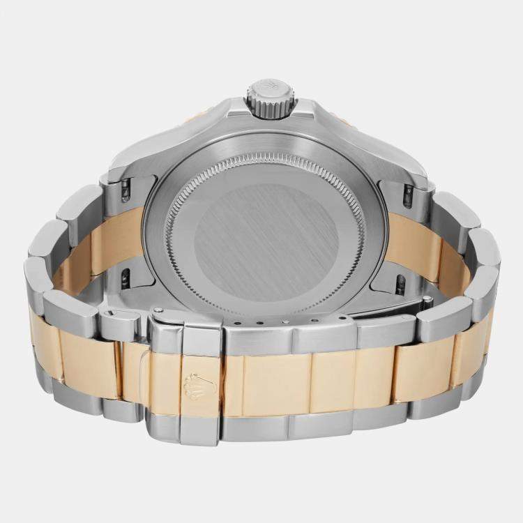Pre Owned Rolex White 18k Yellow Gold Stainless Steel Yacht-Master 16623 Automatic Men's Wristwatch 40 mm
