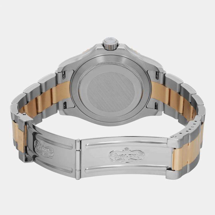 Pre Owned Rolex White 18k Yellow Gold Stainless Steel Yacht-Master 16623 Automatic Men's Wristwatch 40 mm