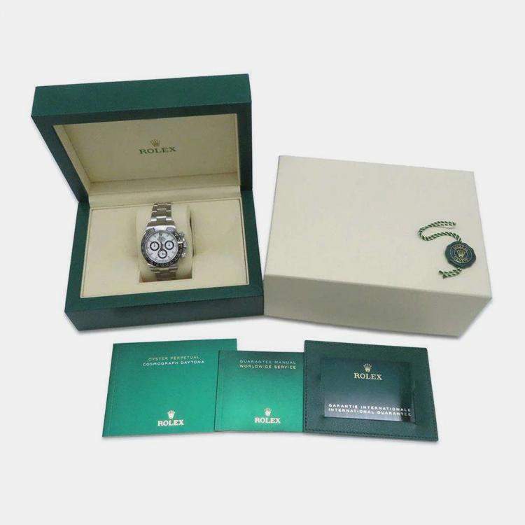 Pre Owned Rolex White Stainless Steel Cosmograph Daytona 126500LN Automatic Men's Wristwatch 40 mm