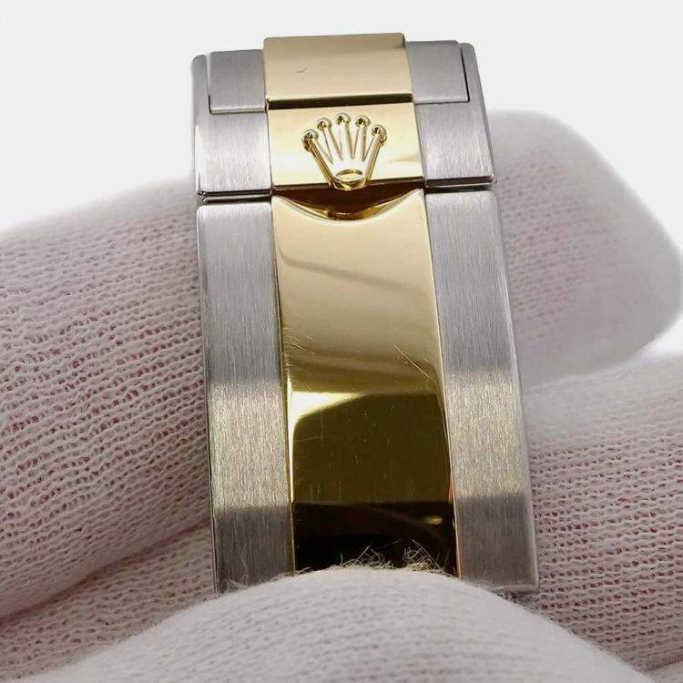 Pre Owned Rolex Black 18k Yellow Gold Stainless Steel GMT-Master II 126713GRNR Automatic Men's Wristwatch 40 mm