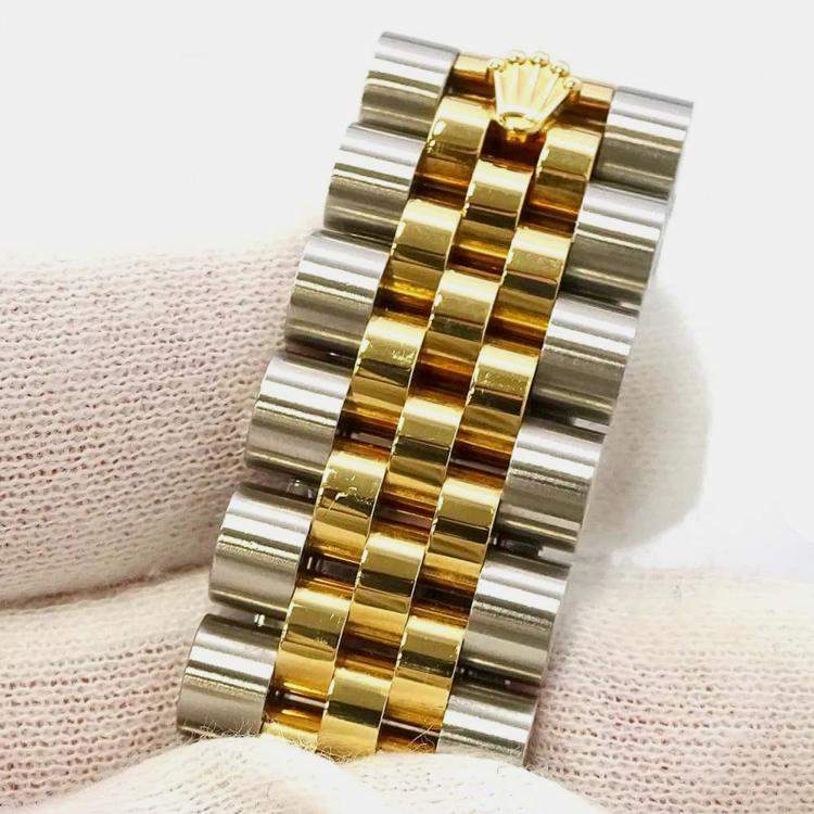 Pre Owned Rolex Champagne 18k Yellow Gold Stainless Steel, Diamond Datejust 116233 Automatic Men's Wristwatch 36 mm