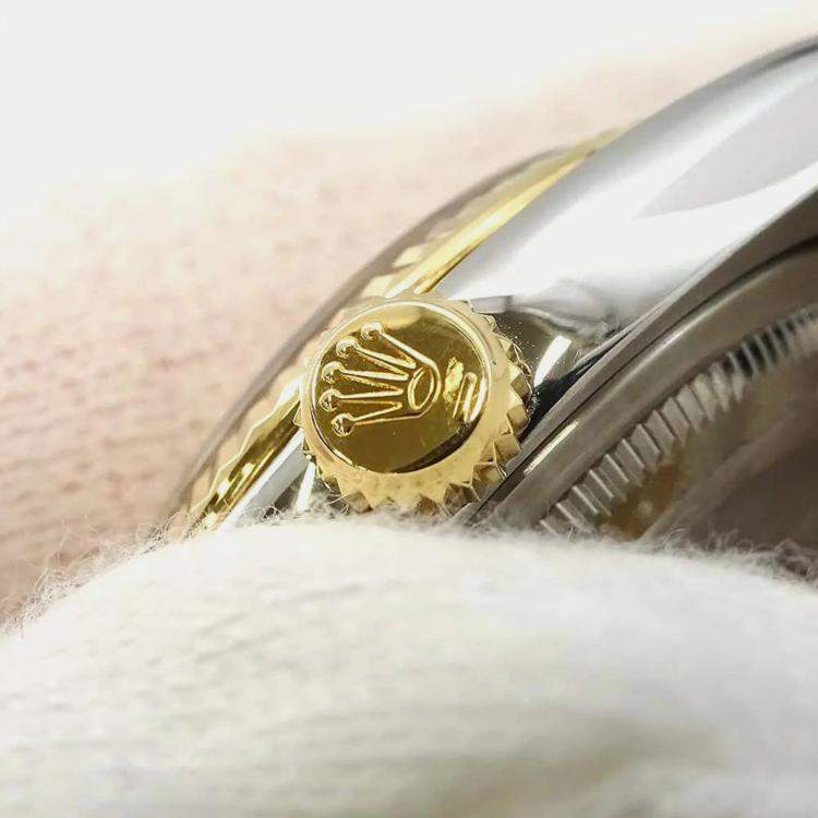 Pre Owned Rolex Champagne 18k Yellow Gold Stainless Steel, Diamond Datejust 116233 Automatic Men's Wristwatch 36 mm