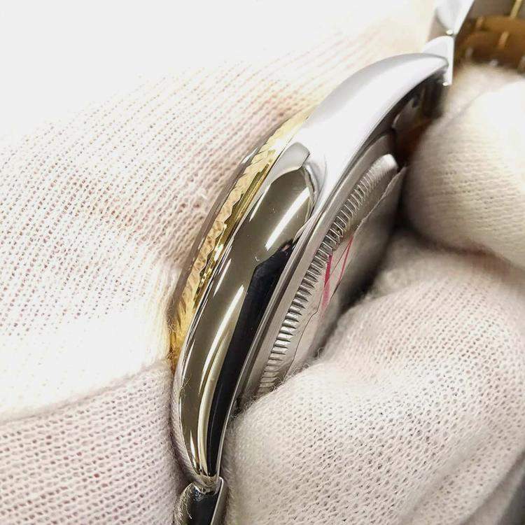 Pre Owned Rolex Champagne 18k Yellow Gold Stainless Steel, Diamond Datejust 116233 Automatic Men's Wristwatch 36 mm