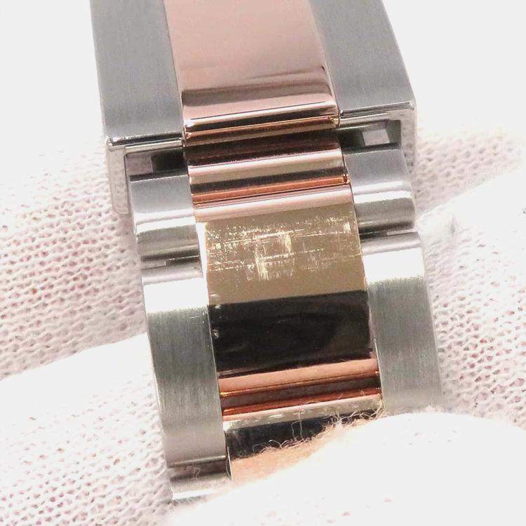 Pre Owned Rolex Black 18k Rose Gold Stainless Steel Yacht-Master 268621 Automatic Men's Wristwatch 37 mm
