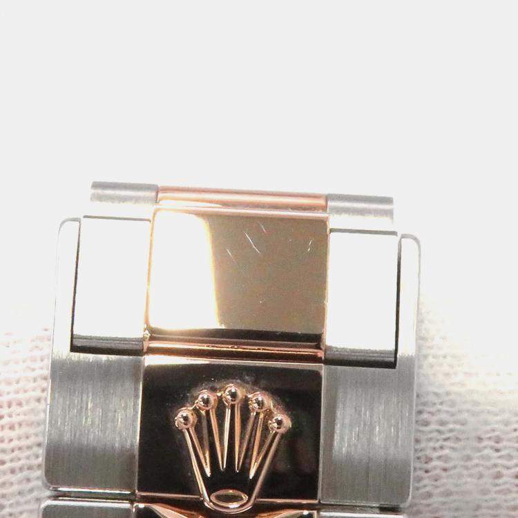 Pre Owned Rolex Black 18k Rose Gold Stainless Steel Yacht-Master 268621 Automatic Men's Wristwatch 37 mm