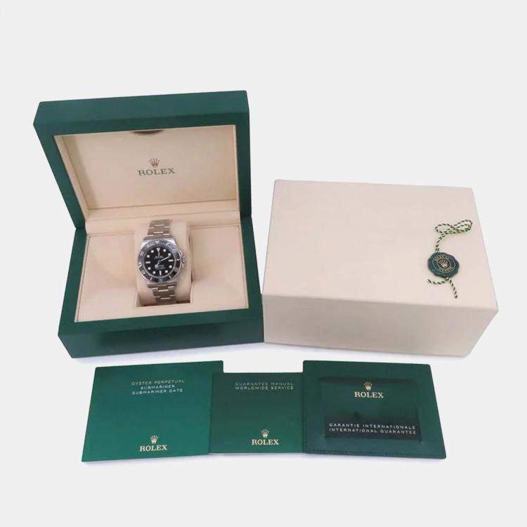مملوكة مسبقًا Rolex Black Stainless Steel Submariner Automatic Men's Wristwatch 41 mm