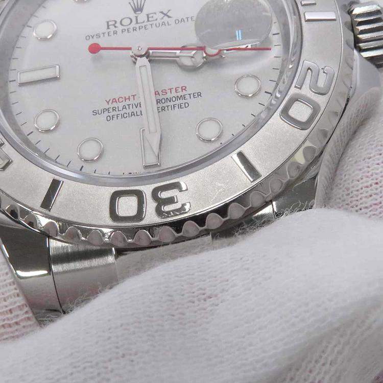 Pre Owned Rolex Silver Stainless Steel Yacht-Master 16622 Automatic Men's Wristwatch 40 mm