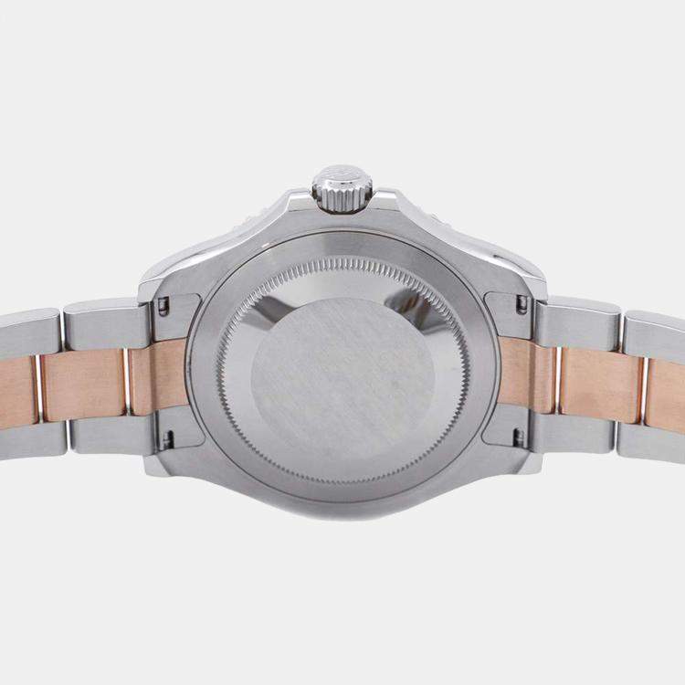 Pre Owned Rolex Brown 18k Rose Gold Stainless Steel Yacht-Master 116621 Automatic Men's Wristwatch 40 mm