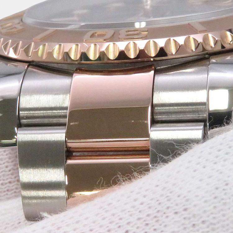 Pre Owned Rolex Brown 18k Rose Gold Stainless Steel Yacht-Master 116621 Automatic Men's Wristwatch 40 mm