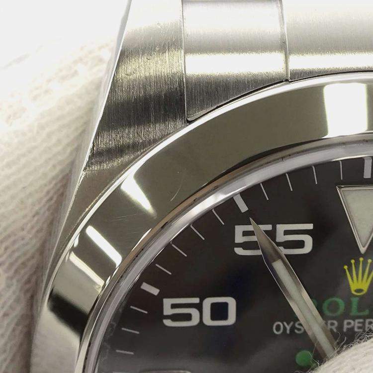 Pre Owned Rolex Black Stainless Steel Air-King 116900 Automatic Men's Wristwatch 40 mm