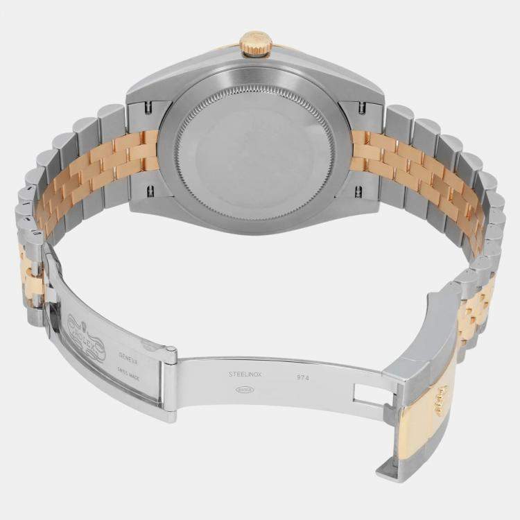 Pre Owned Rolex White MOP Diamond 18K Yellow Gold Datejust 126303 Automatic Men's Wristwatch 41 mm