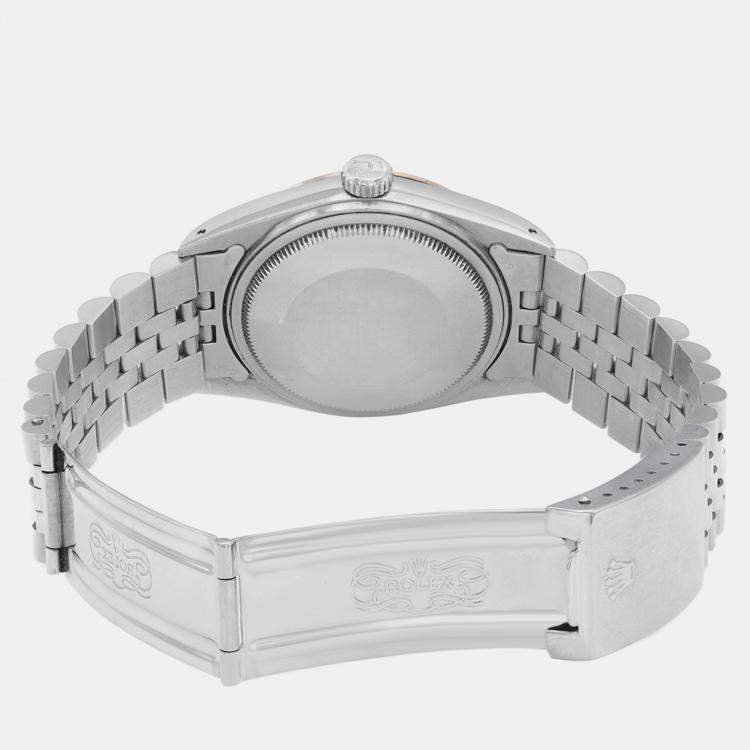 Pre Owned Rolex Silver Stainless Steel Datejust 16014 Automatic Men's Wristwatch 36 mm