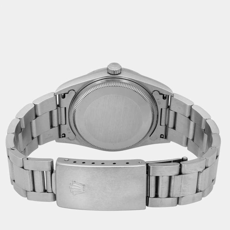 Pre Owned Rolex Silver Stainless Steel Air-King 14000 Automatic Men's Wristwatch 34 mm