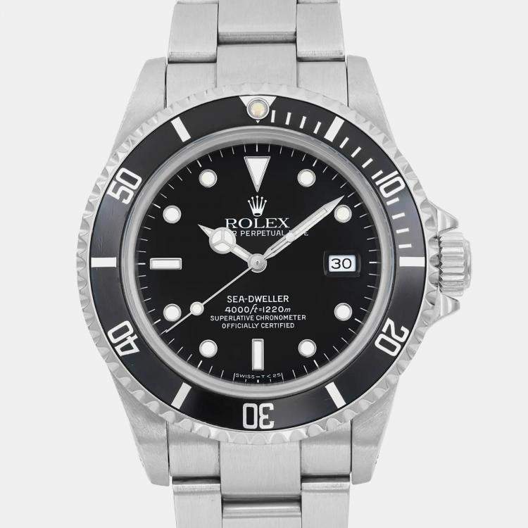 Pre Owned Rolex Black Stainless Steel Sea-Dweller 16600 Automatic Men's Wristwatch 40 mm