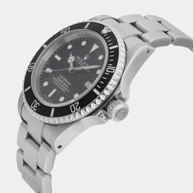 Pre Owned Rolex Black Stainless Steel Sea-Dweller 16600 Automatic Men's Wristwatch 40 mm