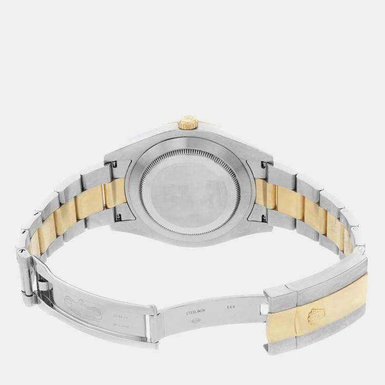 Pre Owned Rolex Champagne 18K Yellow Gold Stainless Steel Datejust II 116333 Automatic Men's Wristwatch 41mm