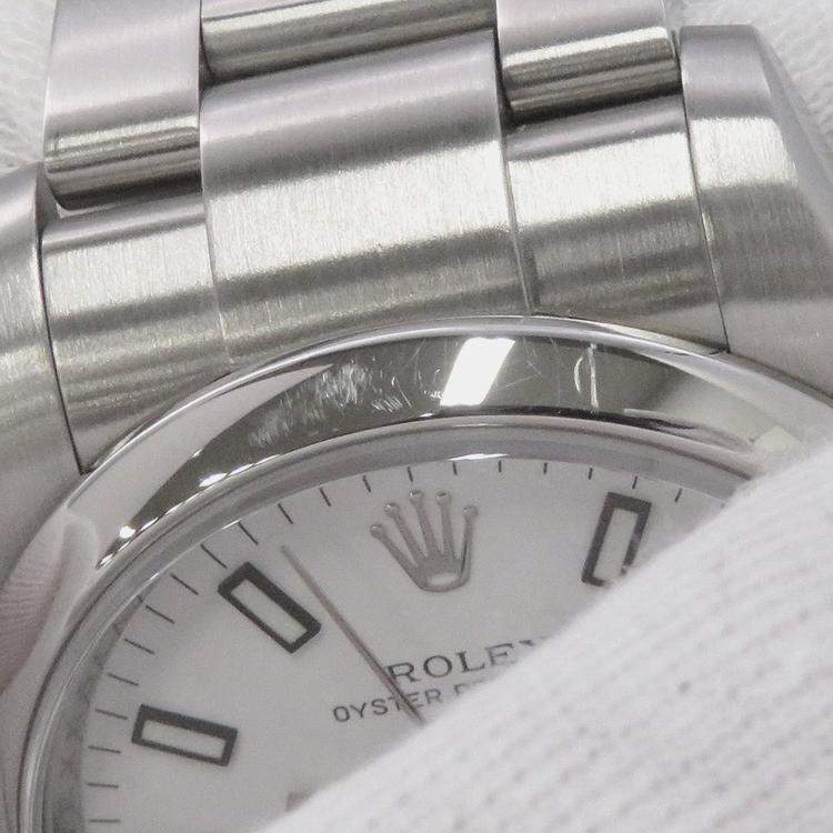 Pre Owned Rolex White Stainless Steel Air-King 114200 Automatic Men's Wristwatch 34mm
