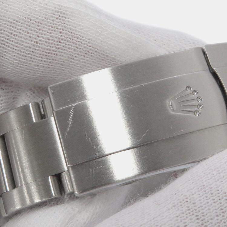 Pre Owned Rolex White Stainless Steel Air-King 114200 Automatic Men's Wristwatch 34mm