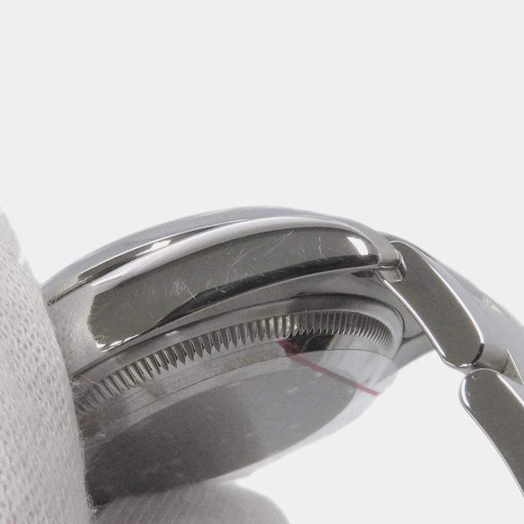 Pre Owned Rolex White Stainless Steel Air-King 114200 Automatic Men's Wristwatch 34mm