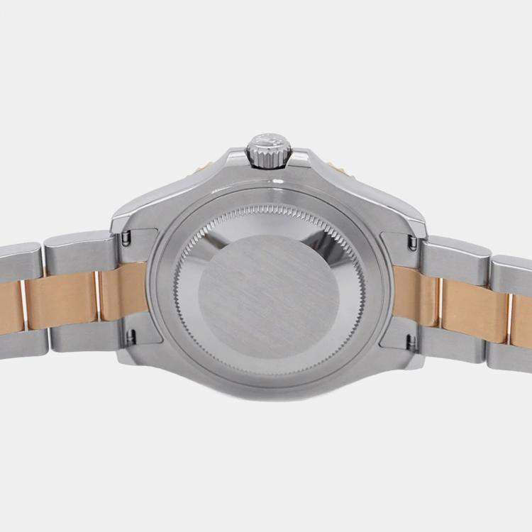 Pre Owned Rolex Black 18K Rose Gold Stainless Steel Yacht-Master 268621 Automatic Men's Wristwatch 37mm