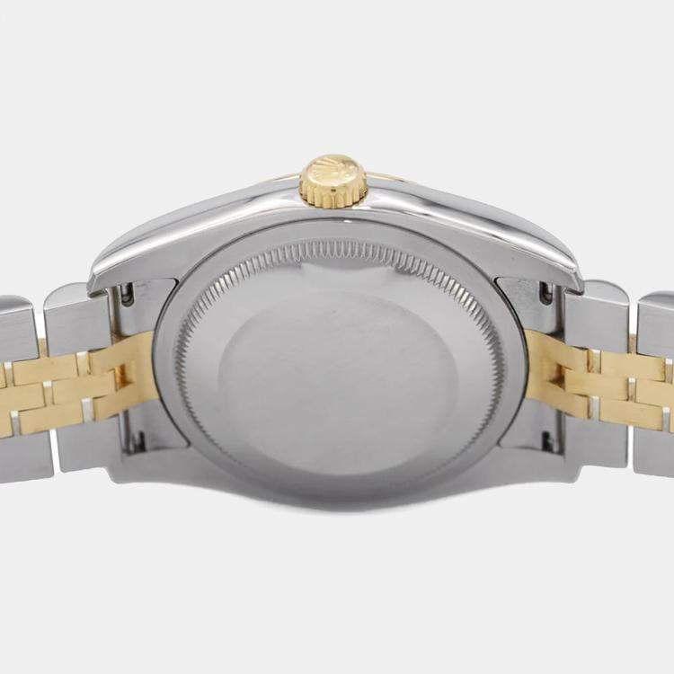 Pre Owned Rolex Datejust 116233NR Automatic 18k Yellow Gold Stainless Steel Men's Wristwatch 36 mm