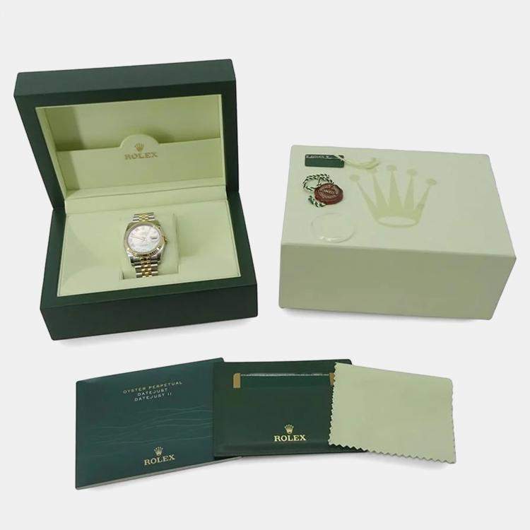 Pre Owned Rolex Datejust 116233NR Automatic 18k Yellow Gold Stainless Steel Men's Wristwatch 36 mm