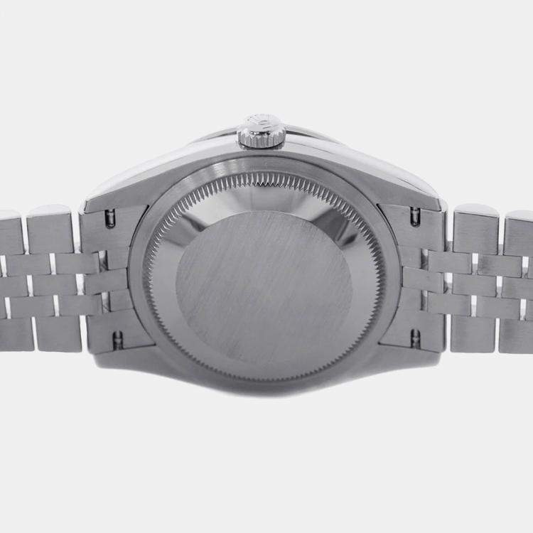 Pre Owned Rolex Datejust 126284RBR Automatic White Mother of Pearl 18k White Gold Stainless Steel Men's Wristwatch 36 mm