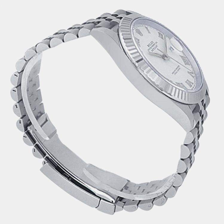 Pre Owned Rolex Datejust 126334 Automatic White Stainless Steel Men's Wristwatch 41 mm