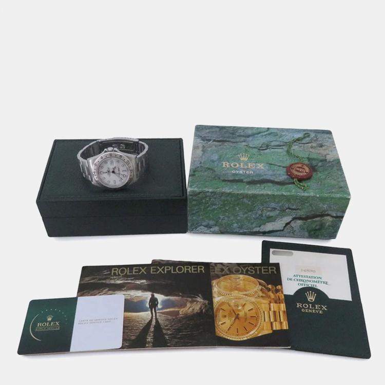 Pre Owned Rolex Explorer II 16570 Automatic White Stainless Steel Men's Wristwatch 40 mm