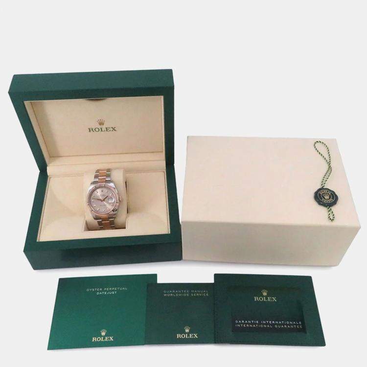 Pre Owned Rolex Datejust 126331G Automatic Sundust 18k Rose Gold Stainless Steel Men's Wristwatch 41 mm