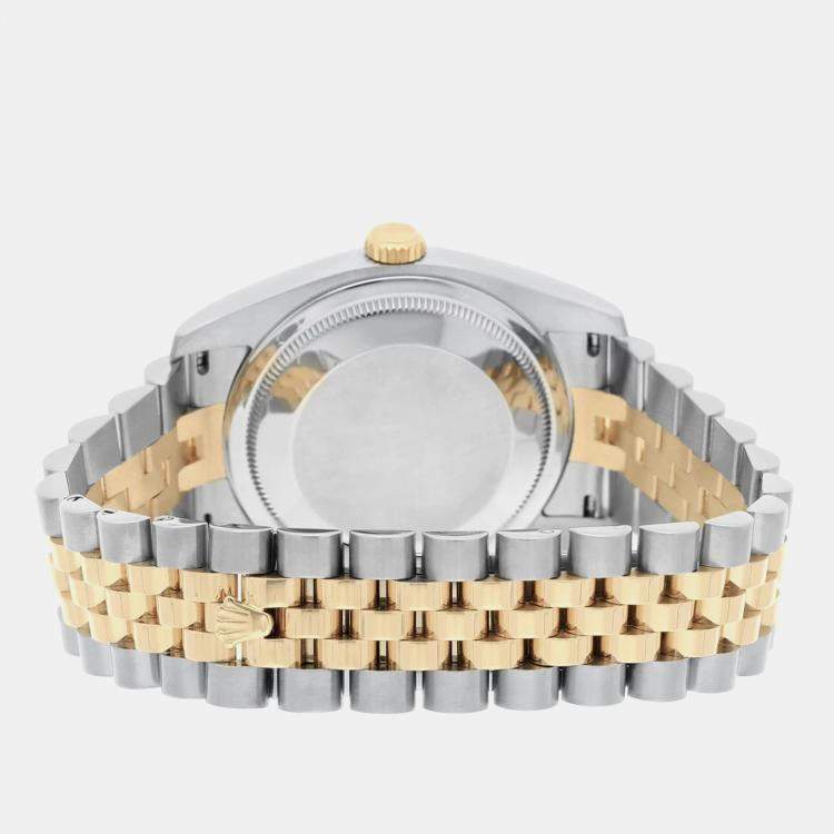 Pre Owned Rolex Datejust 116233 Automatic Champagne 18k Yellow Gold Stainless Steel Men's Wristwatch 36 mm