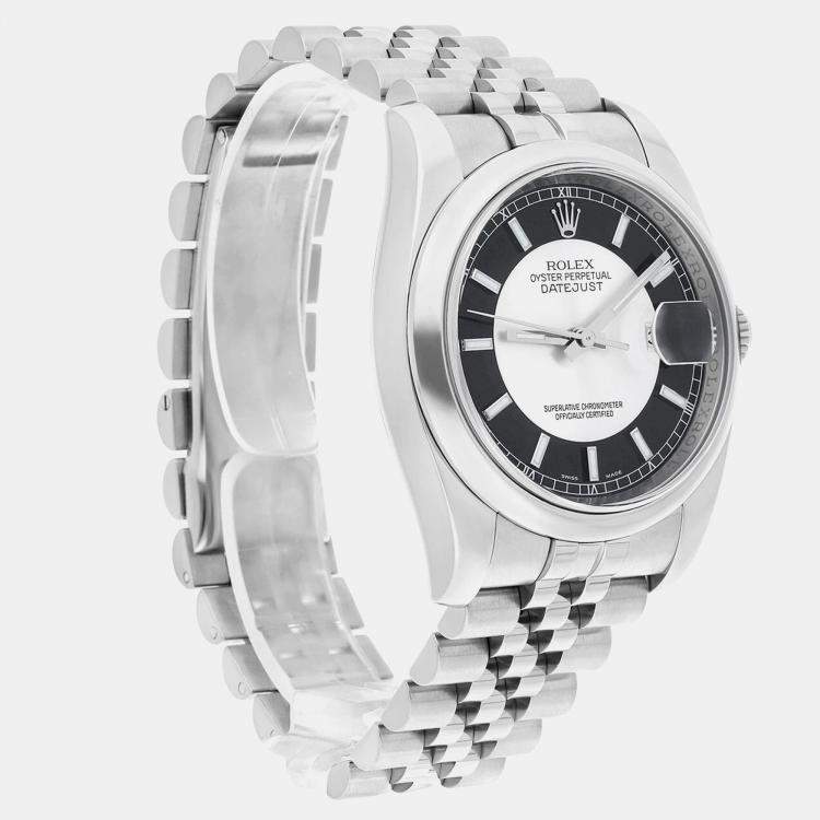 Pre Owned Rolex Datejust 116200 Automatic Black Stainless Steel Men's Wristwatch 36 mm