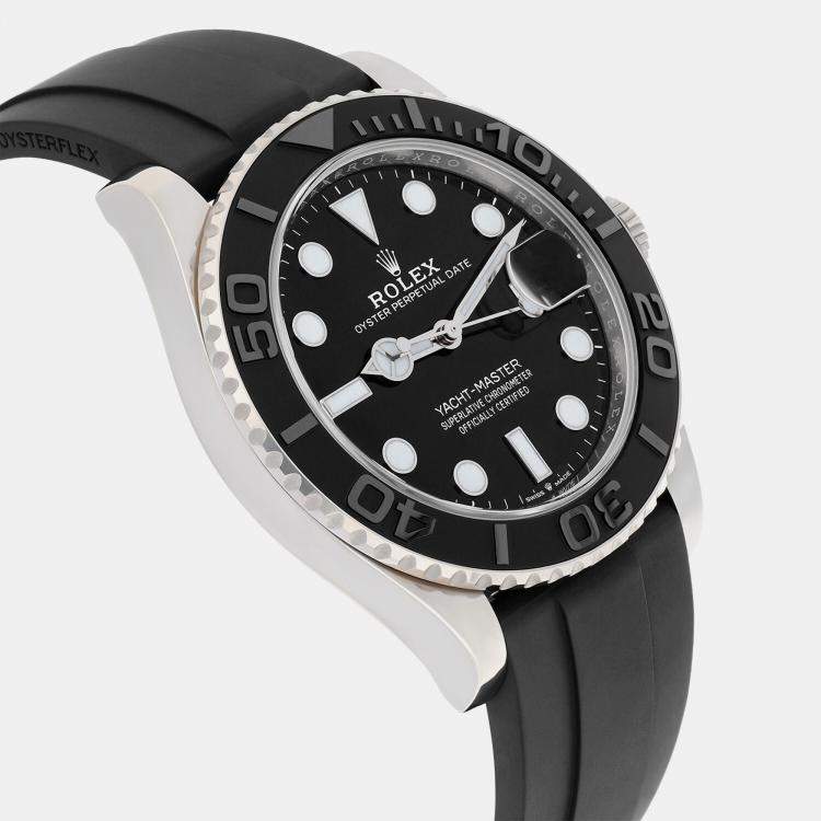 Pre Owned Rolex Yacht-Master 226659 Automatic Black 18k White Gold Men's Wristwatch 42 mm