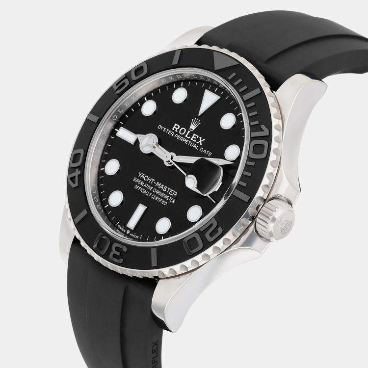 Pre Owned Rolex Yacht-Master 226659 Automatic Black 18k White Gold Men's Wristwatch 42 mm