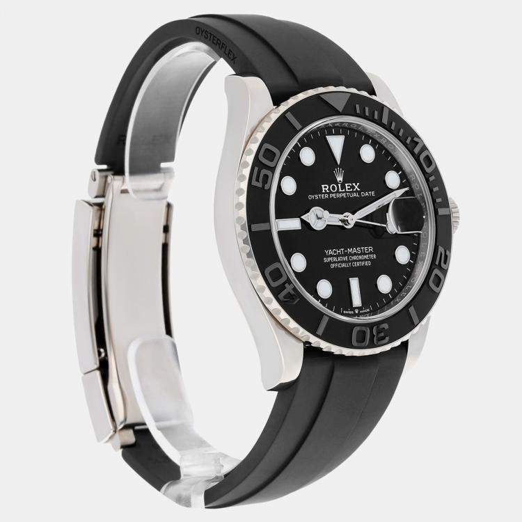 Pre Owned Rolex Yacht-Master 226659 Automatic Black 18k White Gold Men's Wristwatch 42 mm