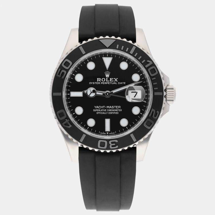 Pre Owned Rolex Yacht-Master 226659 Automatic Black 18k White Gold Men's Wristwatch 42 mm