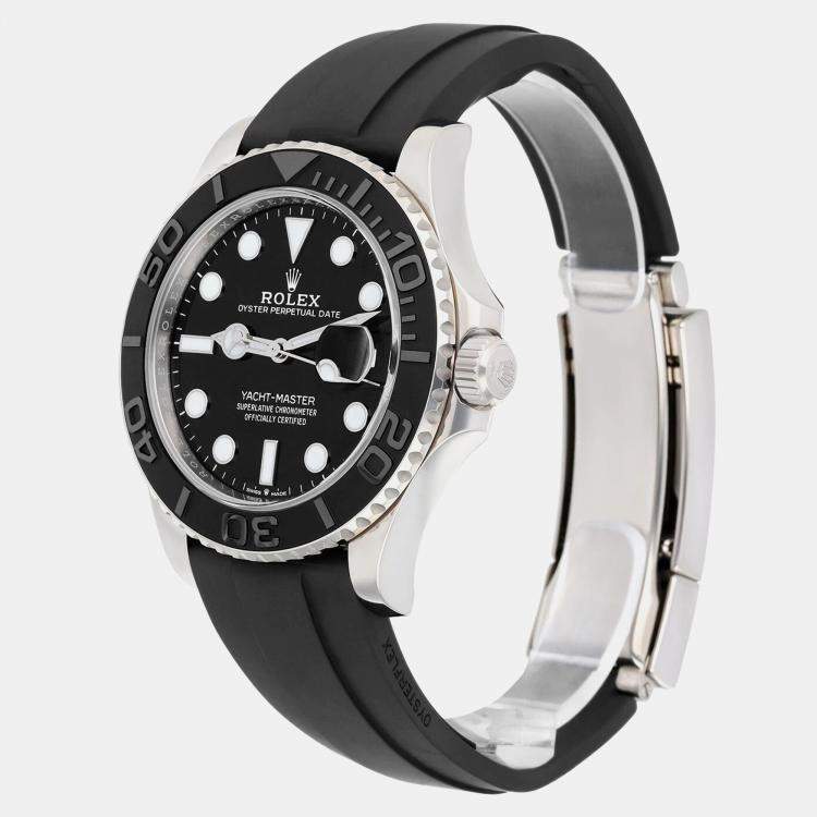 Pre Owned Rolex Yacht-Master 226659 Automatic Black 18k White Gold Men's Wristwatch 42 mm