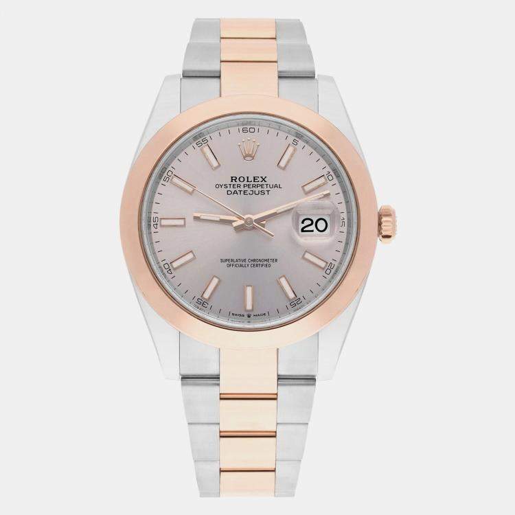 Pre Owned Rolex Datejust 126301 Automatic Sundust 18k Rose Gold Stainless Steel Men's Wristwatch 41 mm