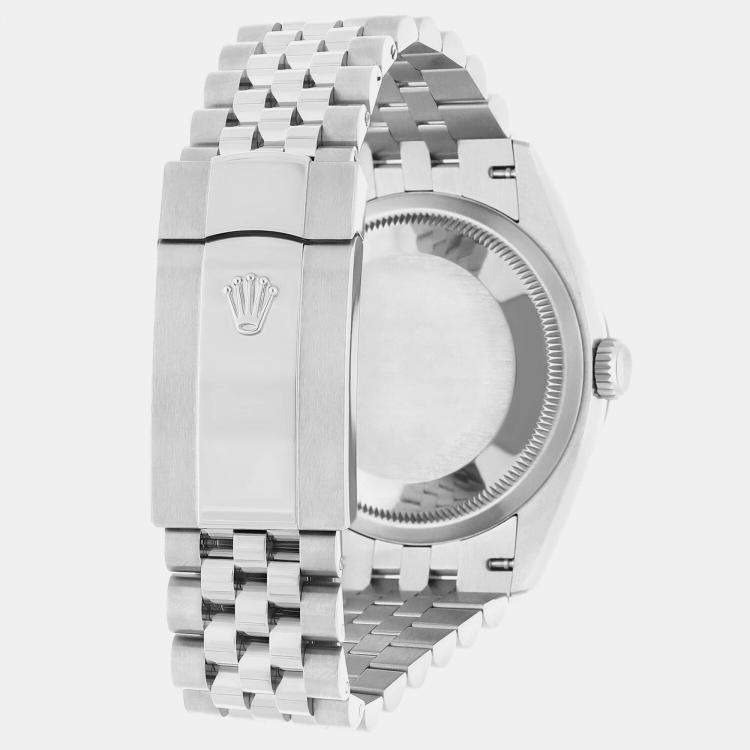 Pre Owned Rolex Datejust 126234 Automatic Black Stainless Steel Men's Wristwatch 36 mm