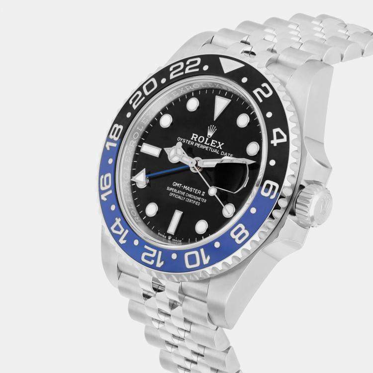 Pre Owned Rolex GMT-Master II 126710BLNR Automatic Black Stainless Steel Men's Wristwatch 40 mm