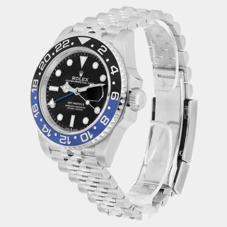 Pre Owned Rolex GMT-Master II 126710BLNR Automatic Black Stainless Steel Men's Wristwatch 40 mm